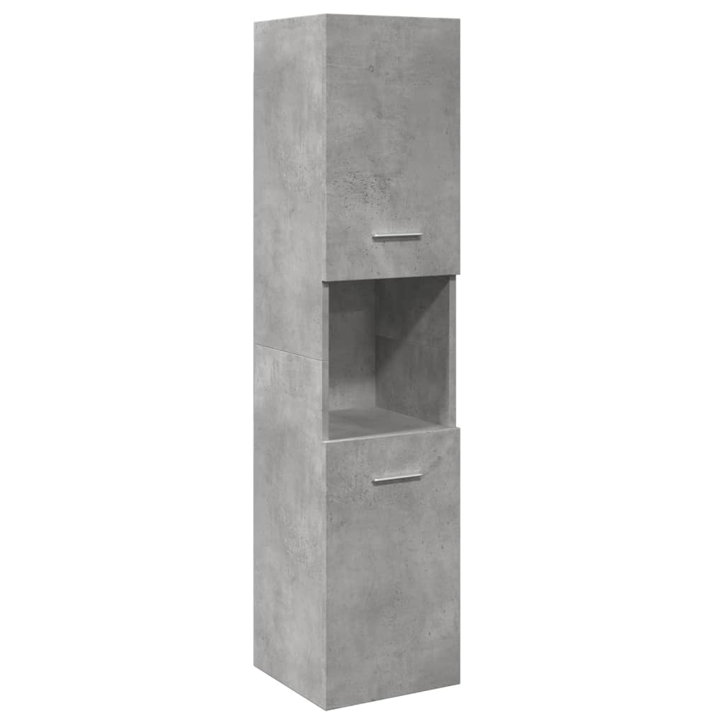 Bathroom Hanging Cabinet Concrete Grey 30x30x130 cm Engineered Wood