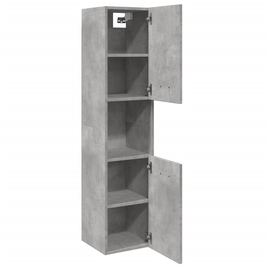 Bathroom Hanging Cabinet Concrete Grey 30x30x130 cm Engineered Wood