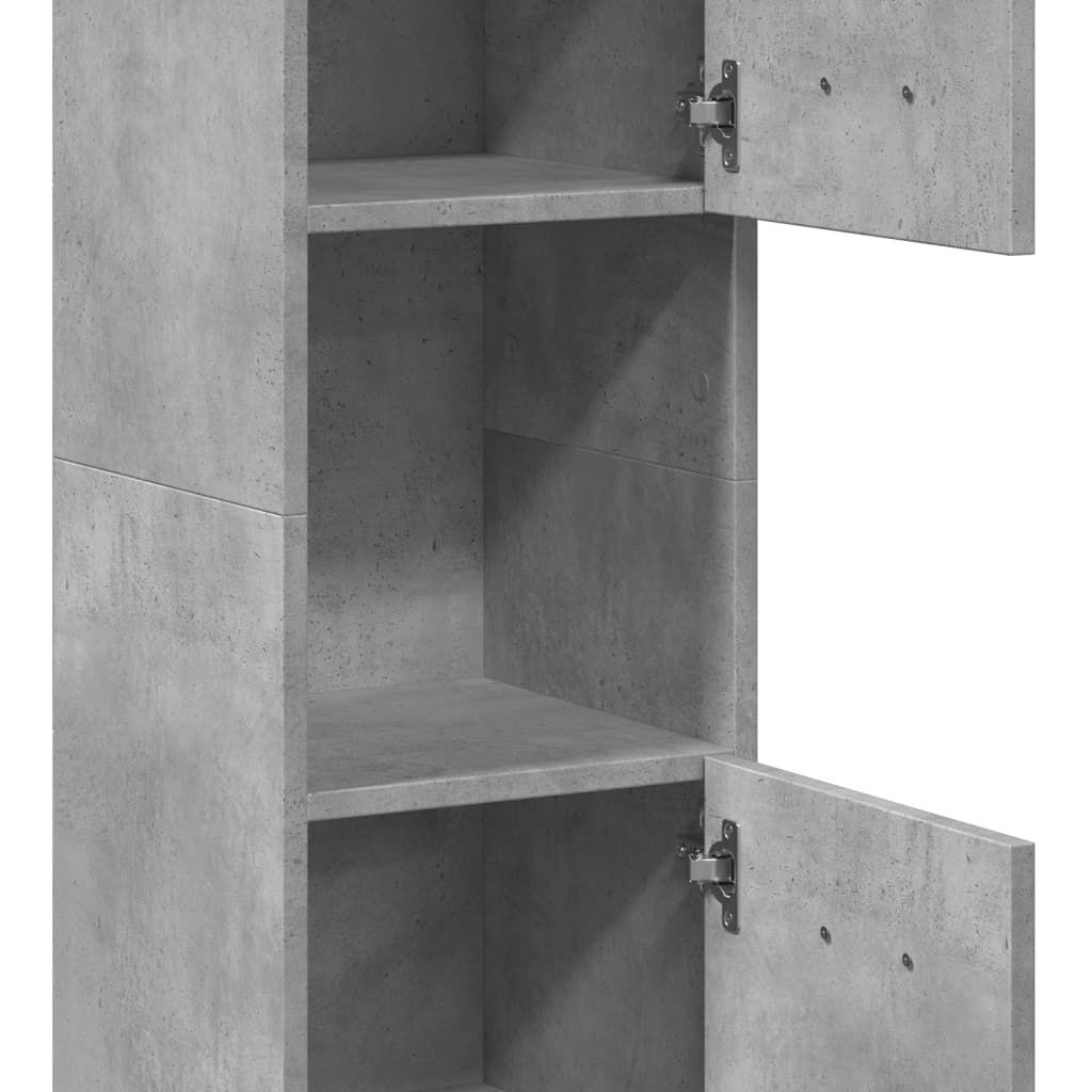 Bathroom Hanging Cabinet Concrete Grey 30x30x130 cm Engineered Wood