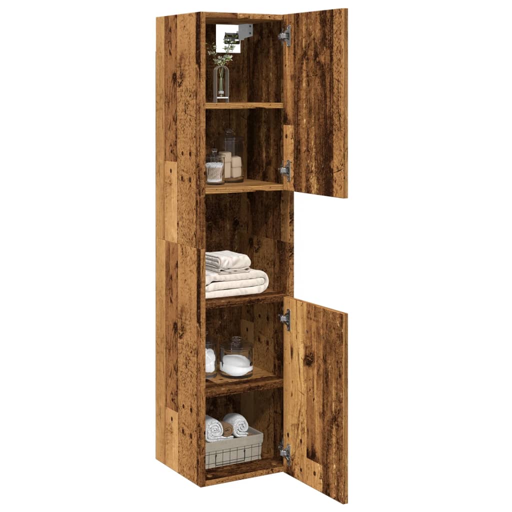 Bathroom Hanging Cabinet Old Wood 30x30x130 cm Engineered Wood