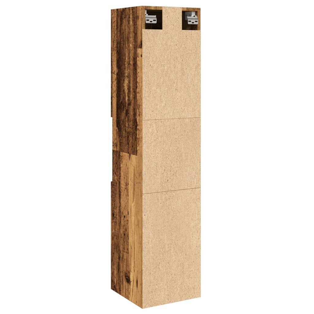 Bathroom Hanging Cabinet Old Wood 30x30x130 cm Engineered Wood