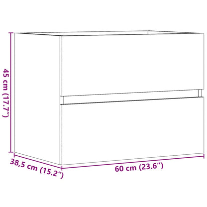 Bathroom Cabinet Concrete Grey 60x38.5x45 cm Engineered Wood