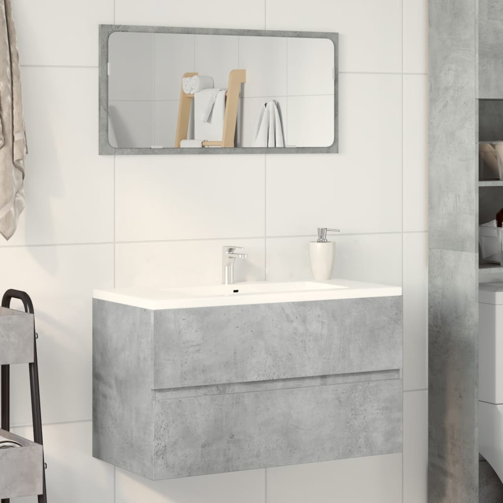 Bathroom Hanging Cabinet Concrete Grey 80x38.5x45 cm Engineered Wood