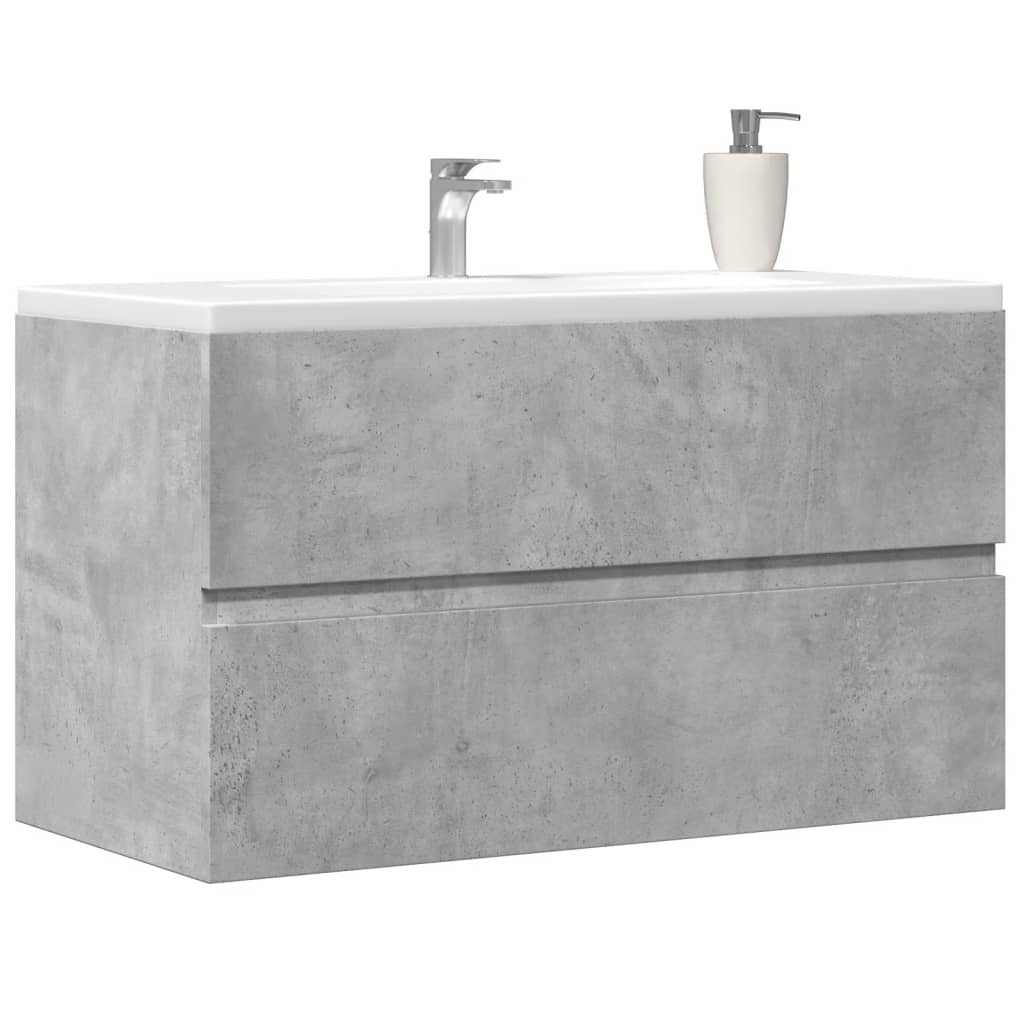 Bathroom Hanging Cabinet Concrete Grey 80x38.5x45 cm Engineered Wood