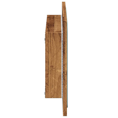 Bathroom Mirror with LED Light Old Wood 60x8.5x38 cm