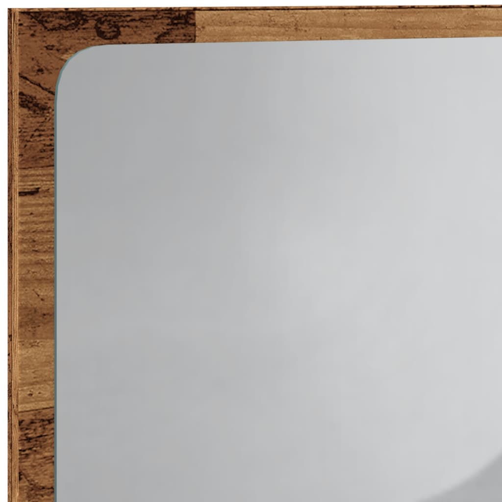 Bathroom Mirror with LED Light Old Wood 60x8.5x38 cm