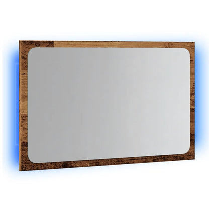 Bathroom Mirror with LED Light Artisan Oak 60x8.5x38 cm