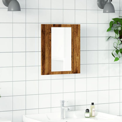 LED Bathroom Mirror Cabinet Old Wood 40x12x45 cm Engineered Wood