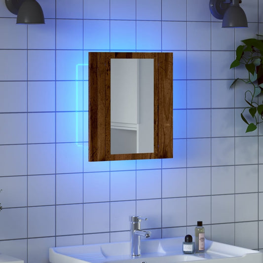 LED Bathroom Mirror Cabinet Old Wood 40x12x45 cm Engineered Wood