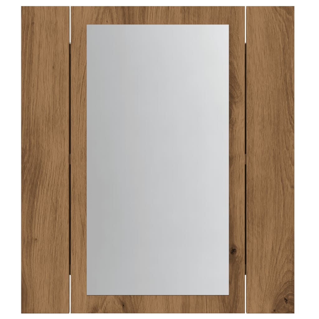 LED Bathroom Mirror Cabinet Artisan Oak 40x12x45 cm Engineered Wood