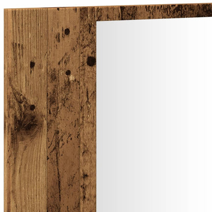 LED Mirror Cabinet Old Wood 90x12x45 cm Engineered Wood