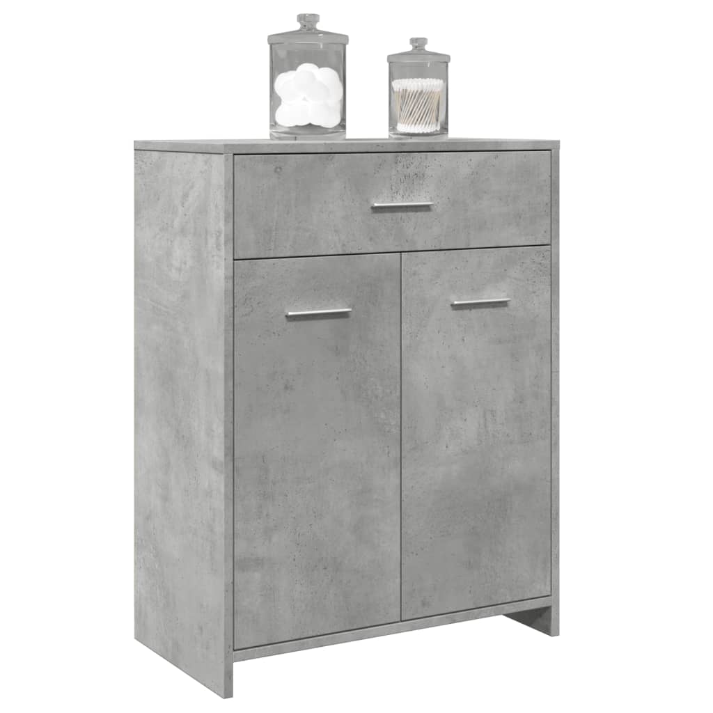 Bathroom Cabinet Concrete Grey 60x33x80 cm Engineered Wood