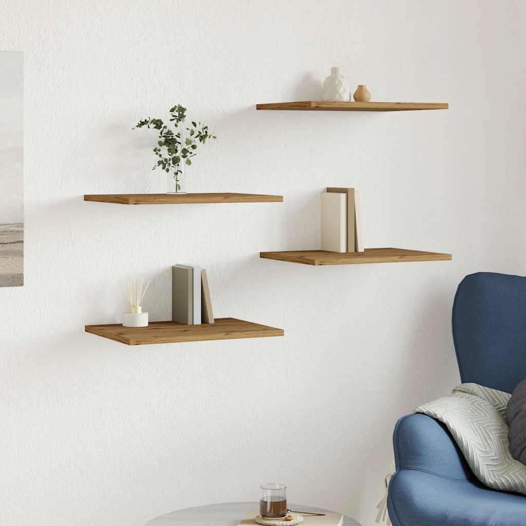 Bookshelf Boards 4 pcs Artisan Oak 40x30x1.5 cm Engineered Wood