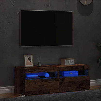 TV Cabinets with LED Lights 2 pcs Old Wood Engineered Wood