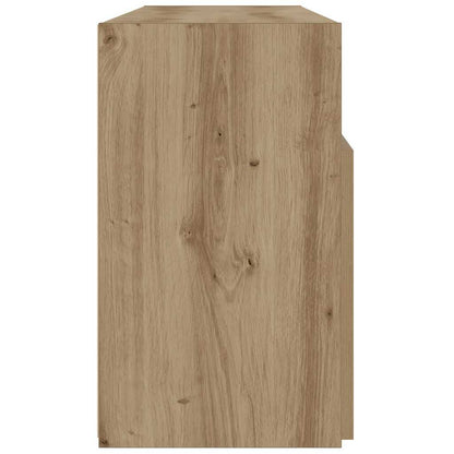 TV Cabinet with LED Lights Artisian Oak 120x30x50 cm Engineered Wood
