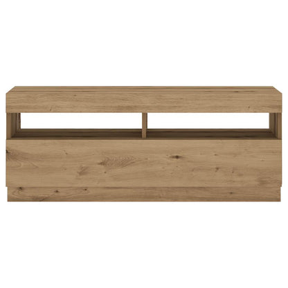TV Cabinet with LED Lights Artisian Oak 100x35x40 cm Engineered Wood