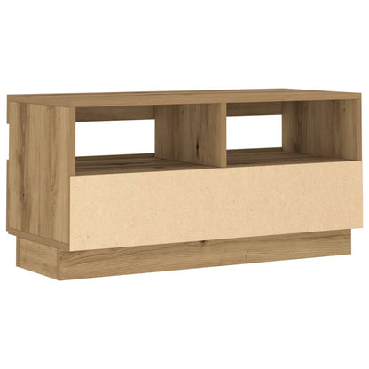 TV Cabinet with LED Lights Artisian Oak 80x35x40 cm Engineered Wood