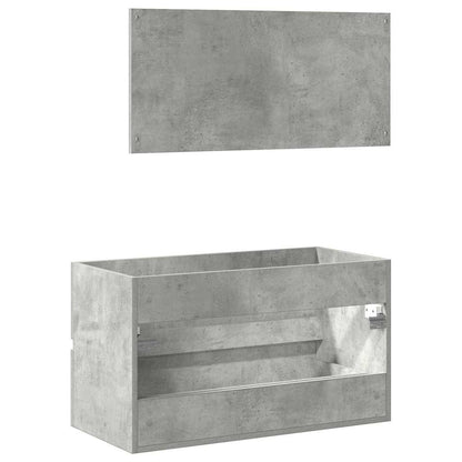 Bathroom Cabinet with Mirror Concrete Grey Engineered Wood