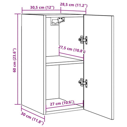 TV Cabinets 2 pcs Artisan Oak 30.5x30x60 cm Engineered Wood