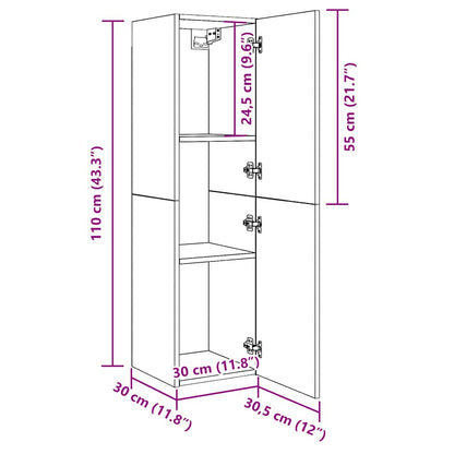 TV Cabinet Old Wood 30.5x30x110 cm Engineered Wood