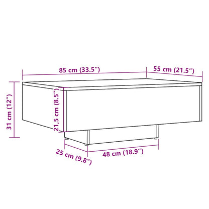 Coffee Table Old Wood 85x55x31 cm Engineered Wood