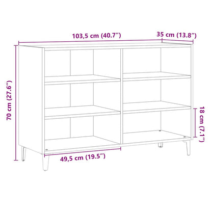Sideboard Old Wood 103.5x35x70 cm Engineered Wood