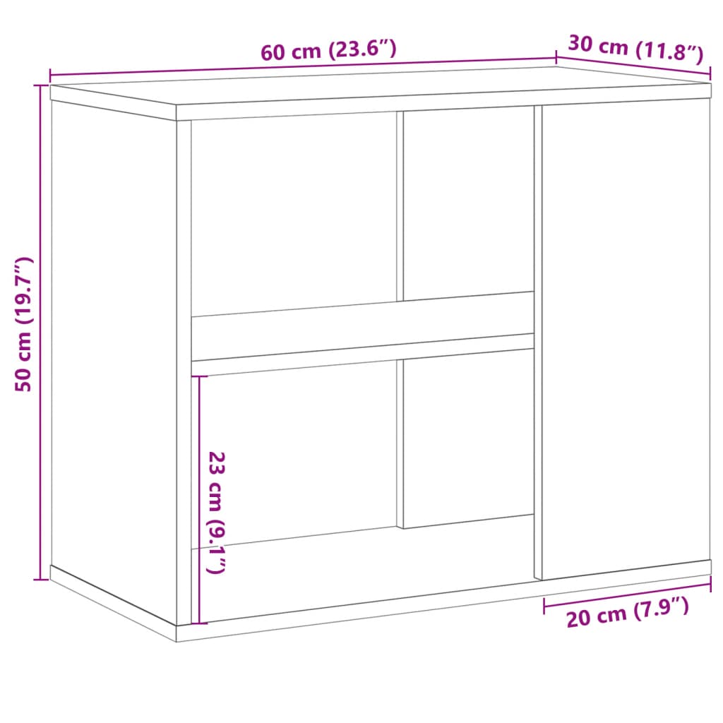 Side Cabinet Old Wood 60x30x50 cm Engineered Wood