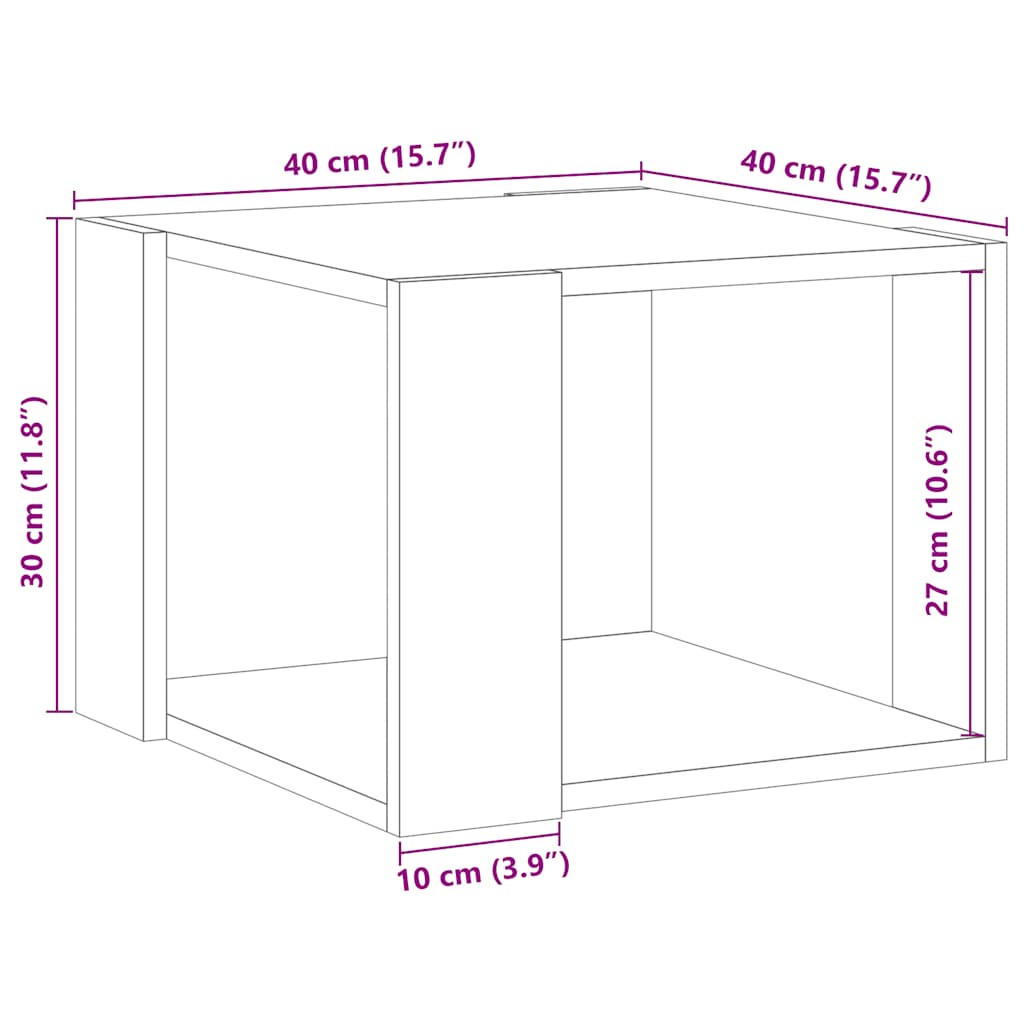 Coffee Table Old Wood 40x40x30 cm Engineered Wood