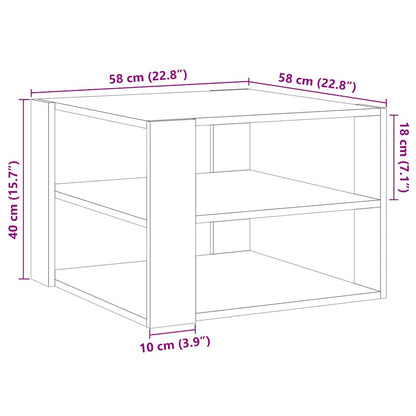 Coffee Table Old Wood 58x58x40 cm Engineered Wood