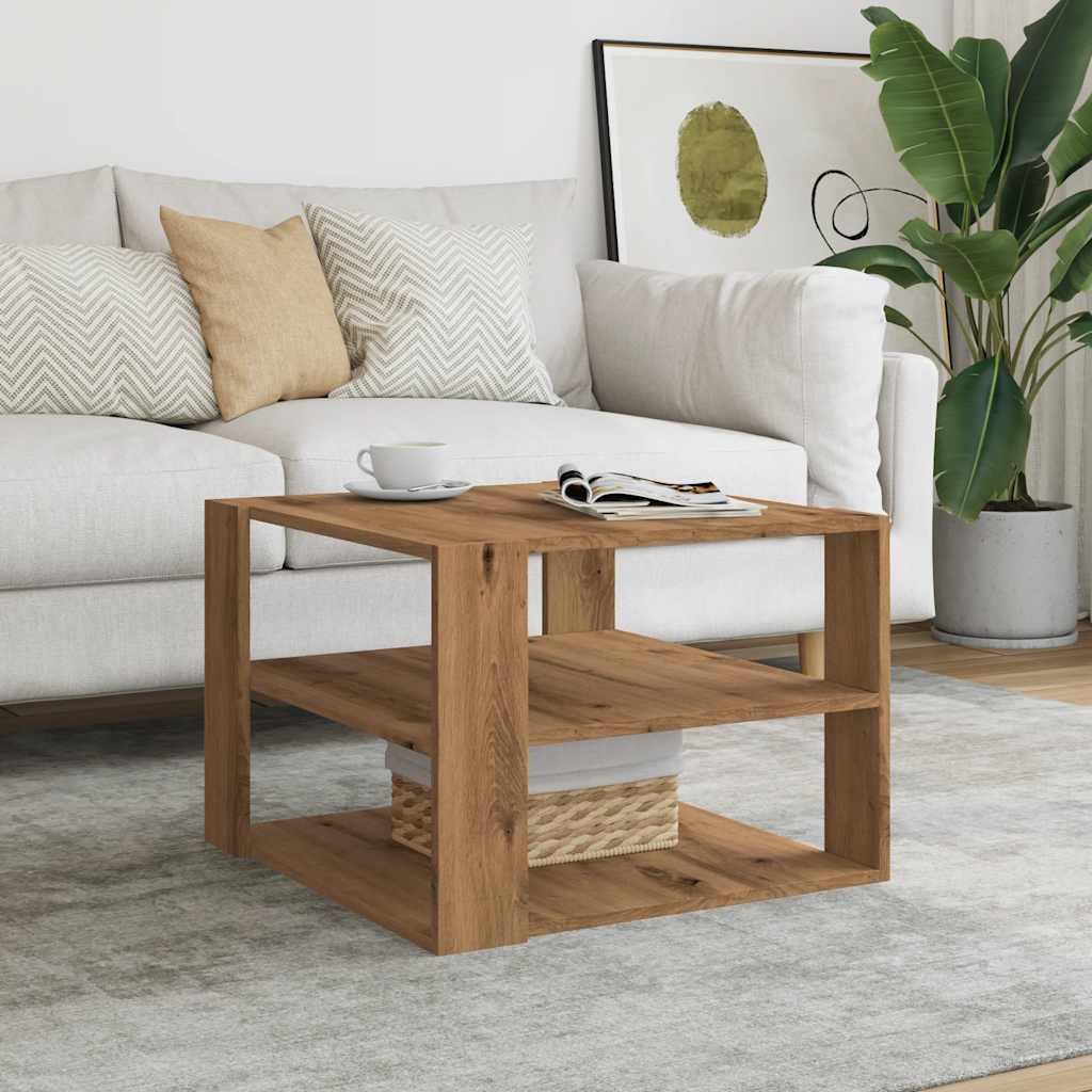 Coffee Table Artisan Oak 58x58x40 cm Engineered Wood