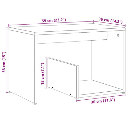 Side Table Old Wood 59x36x38 cm Engineered Wood