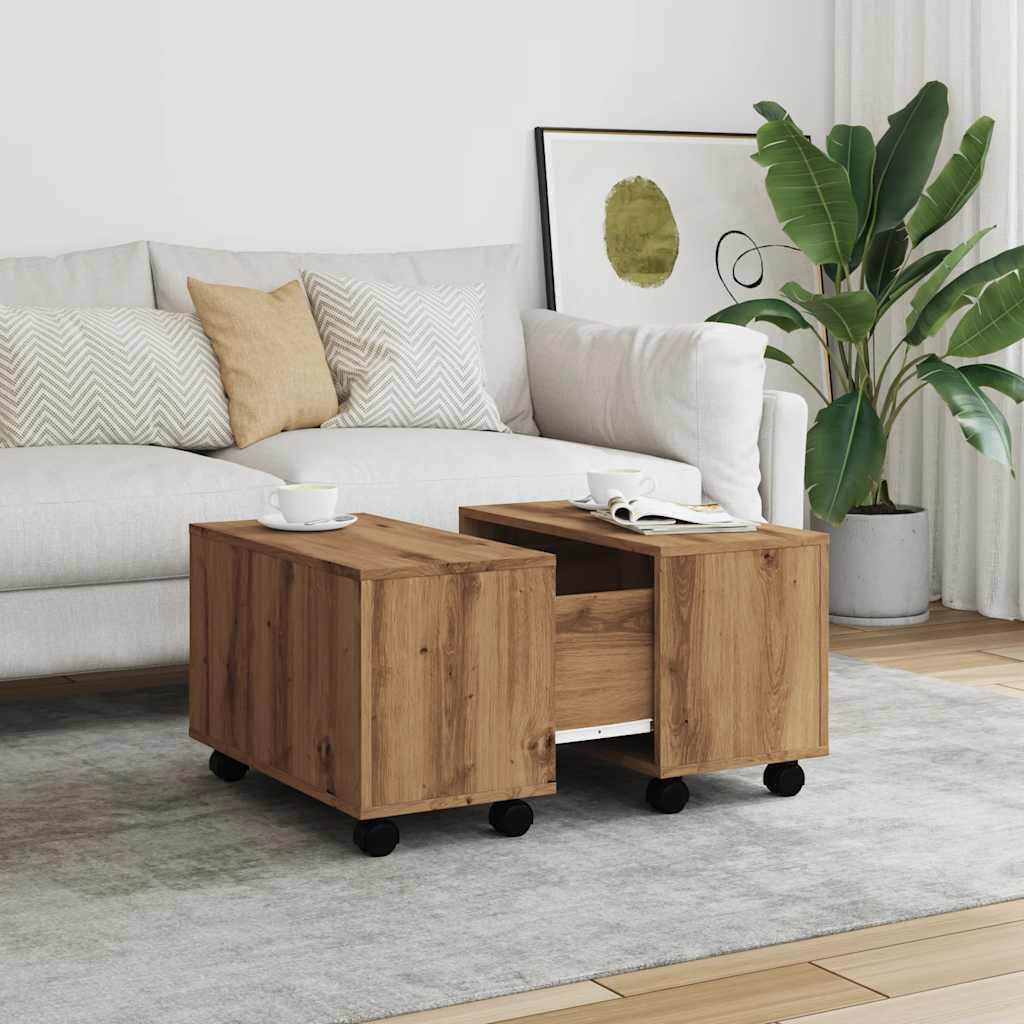 Coffee Table Artisan Oak 60x60x38 cm Engineered Wood