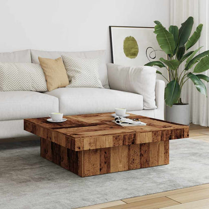 Coffee Table Old Wood 90x90x28 cm Engineered Wood