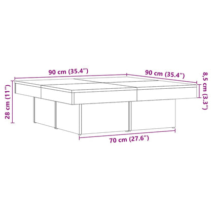 Coffee Table Artisan Oak 90x90x28 cm Engineered Wood