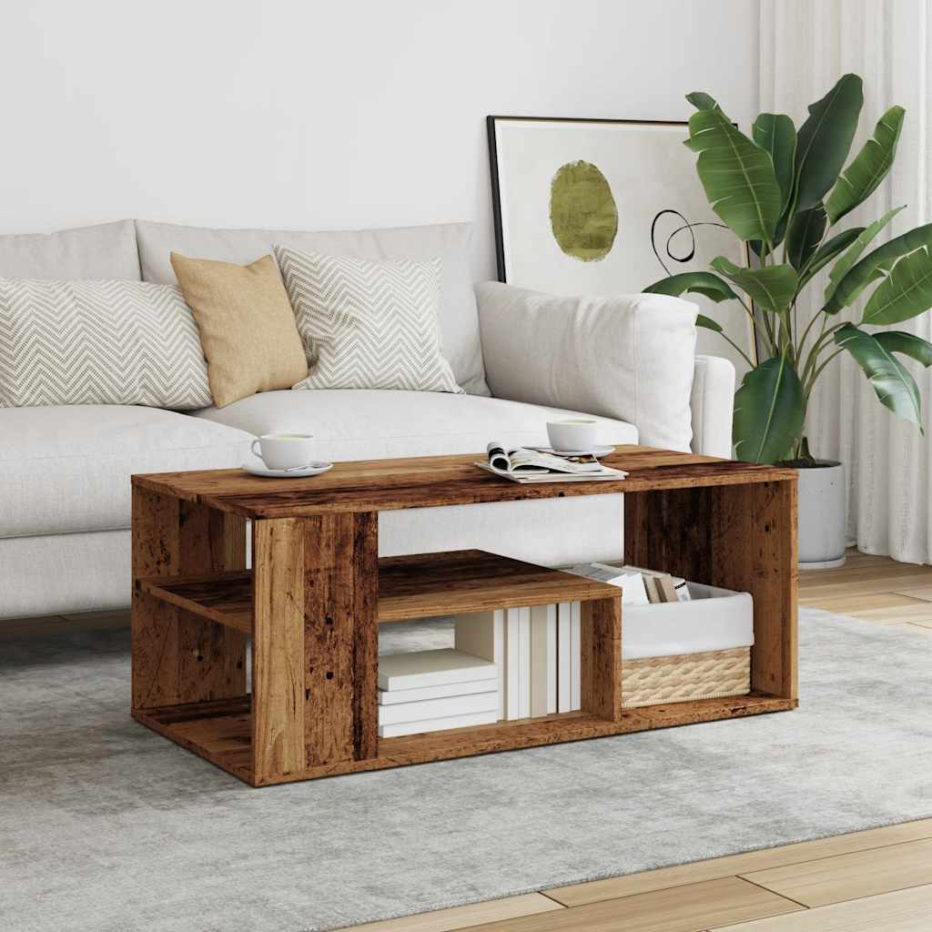 Coffee Table Old Wood 100x50x40 cm Engineered Wood