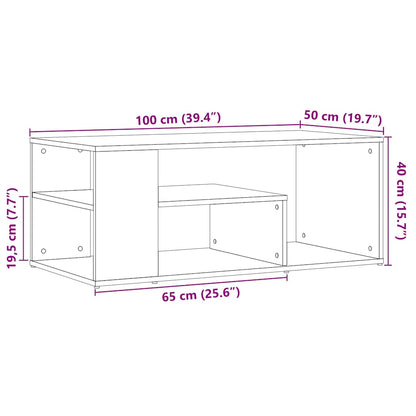 Coffee Table Old Wood 100x50x40 cm Engineered Wood