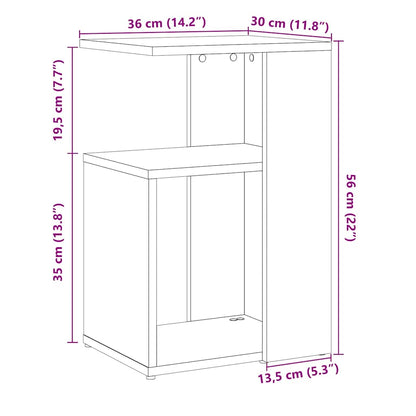 Side Table Old Wood 36x30x56 cm Engineered Wood