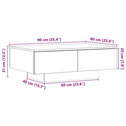 Coffee Table Old Wood 90x60x31 cm Engineered Wood