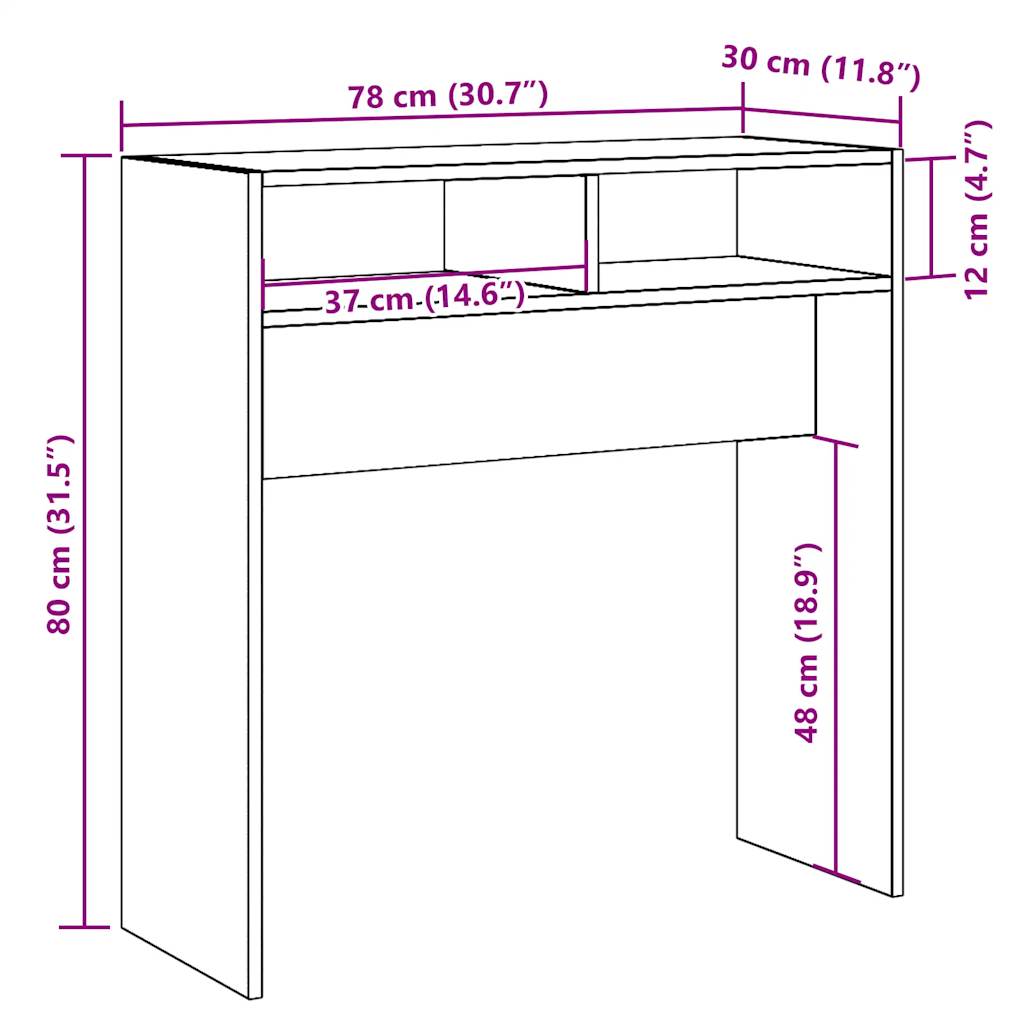 Console Table Old Wood 78x30x80 cm Engineered Wood