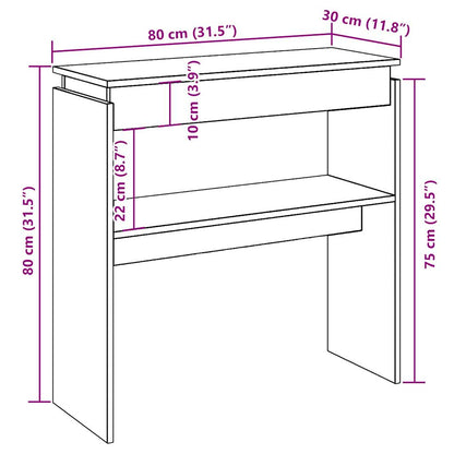 Console Table Old Wood 80x30x80 cm Engineered Wood