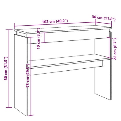 Console Table Old Wood 80x30x102 cm Engineered Wood