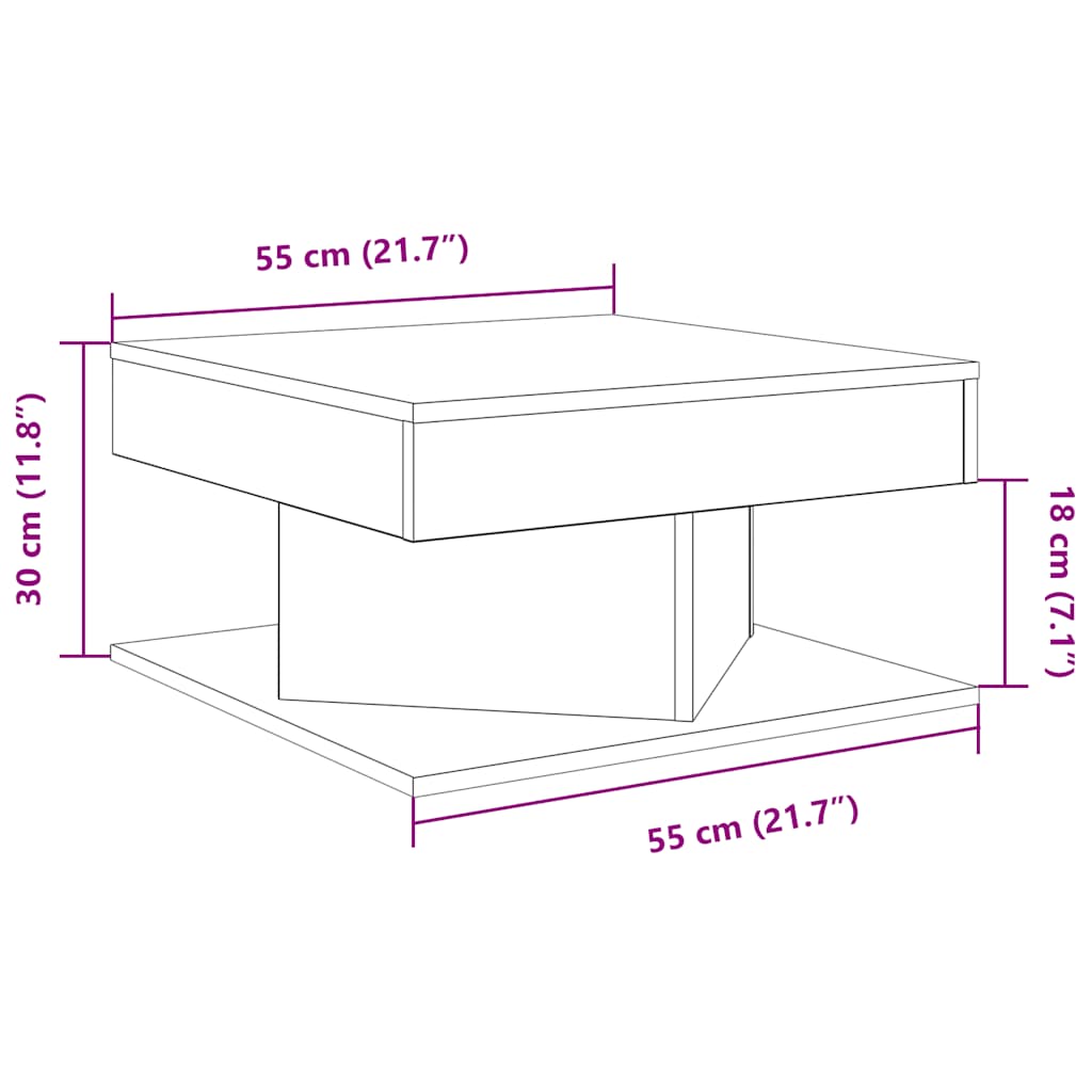 Coffee Table Artisan Oak 55x55x30 cm Engineered Wood