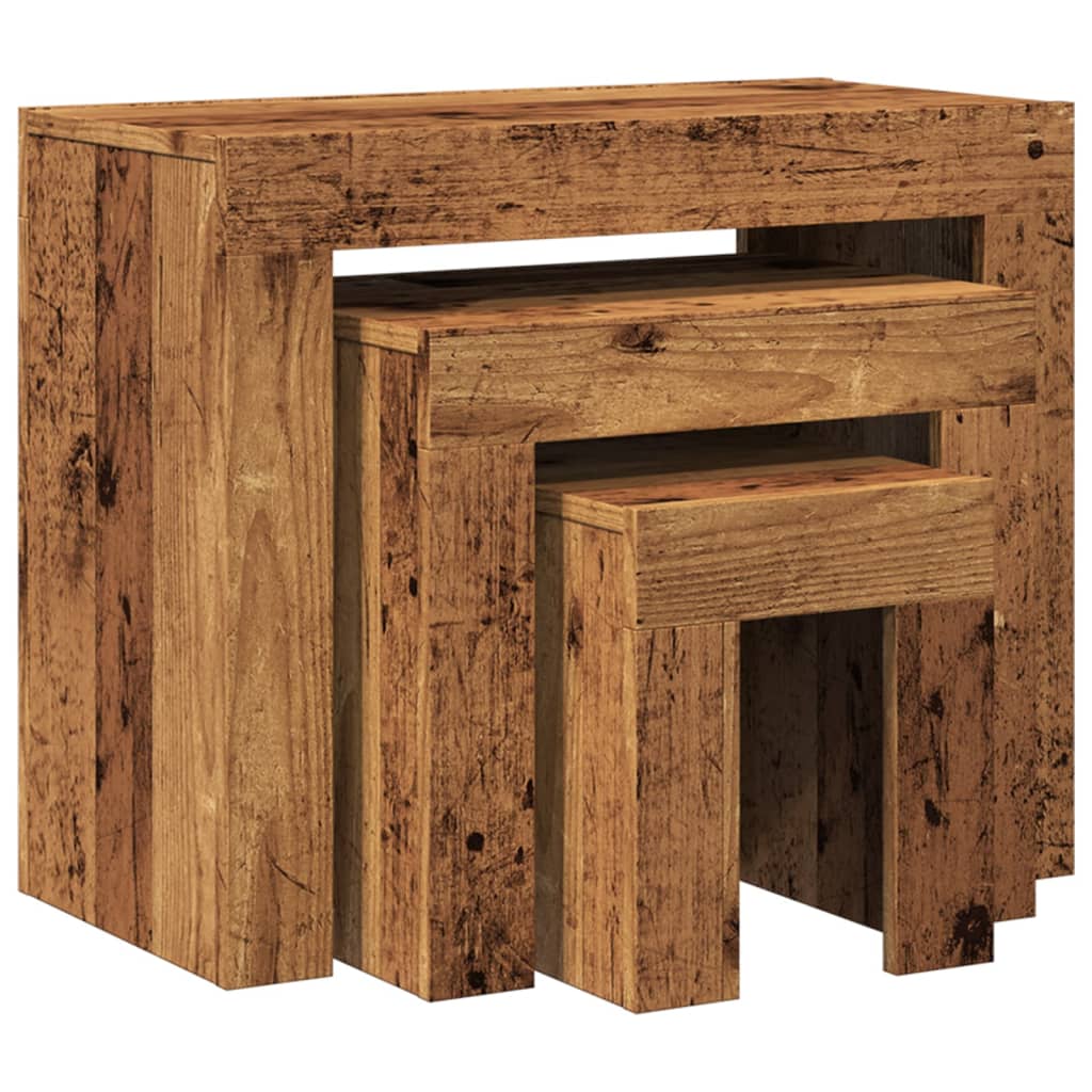 Nesting Coffee Tables 3 pcs Old Wood Engineered Wood