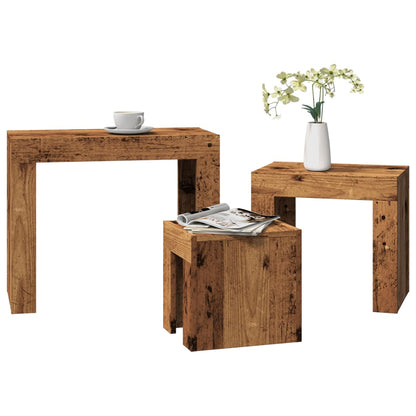 Nesting Coffee Tables 3 pcs Old Wood Engineered Wood