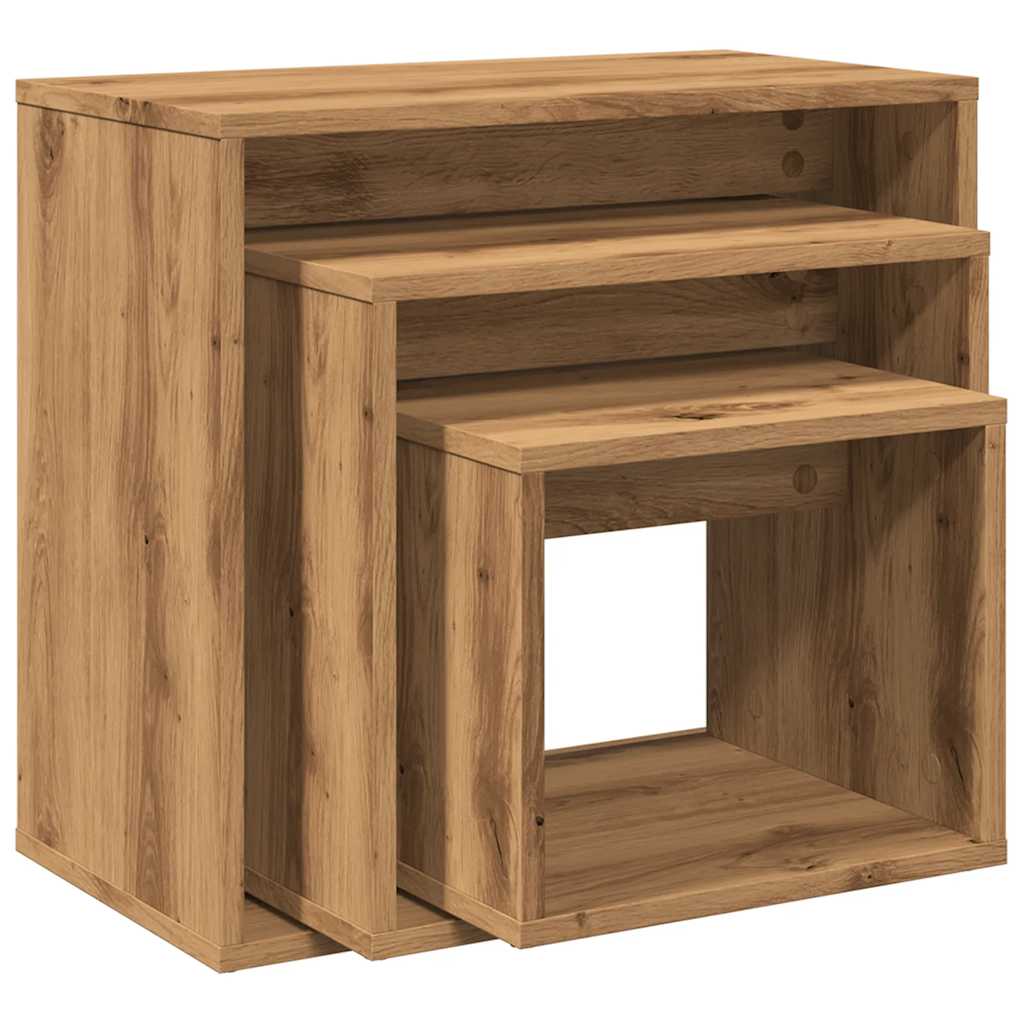 Nesting Tables 3 pcs Artisan Oak Engineered Wood