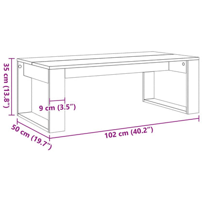 Coffee Table Old Wood 102x50x35 cm Engineered Wood