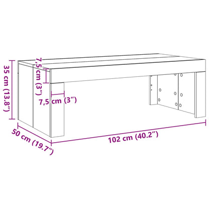 Coffee Table Artisan Oak 102x50x35 cm Engineered Wood