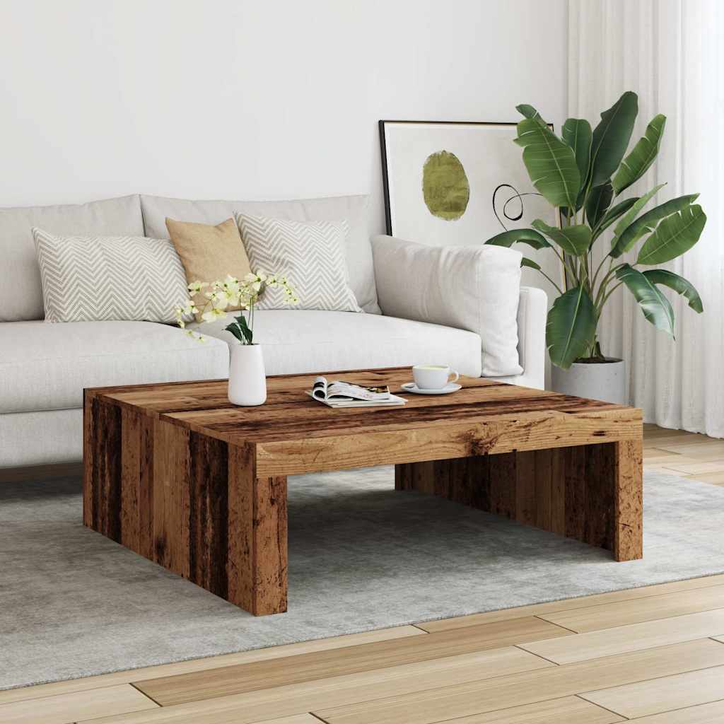 Coffee Table Old Wood 100x100x35 cm Engineered Wood