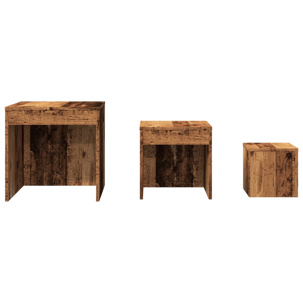 Nesting Tables 3 pcs Old Wood Engineered Wood