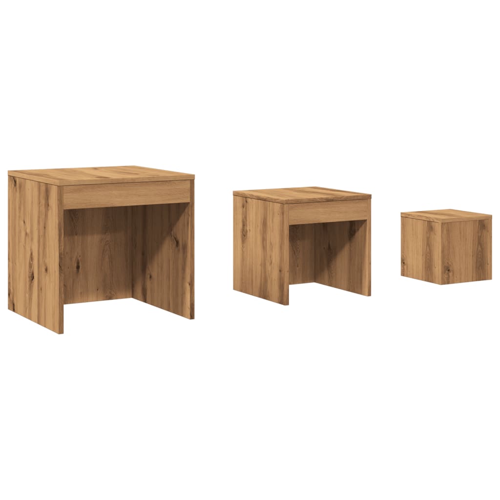 Nesting Tables 3 pcs Artisan Oak Engineered Wood